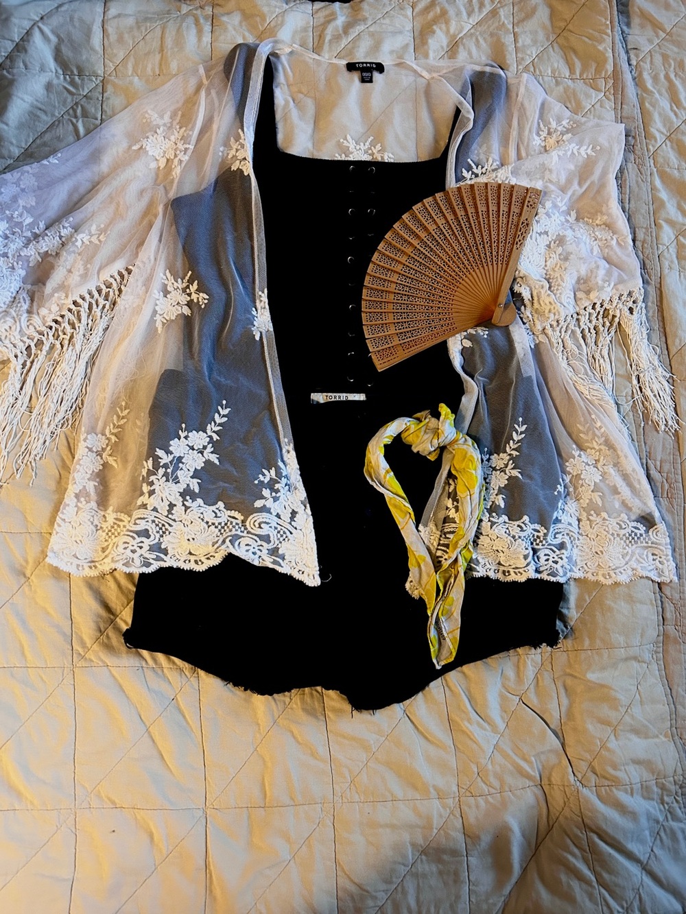 White/Dusty Pink Crochet Kimono